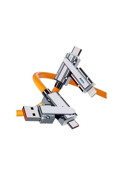 A6020 Usb To Type C Lightning 4 İn 1 Hızlı Şarj Data Kablosu Çevirici Dönüştürücü Adaptör 120w - 2m Diğer