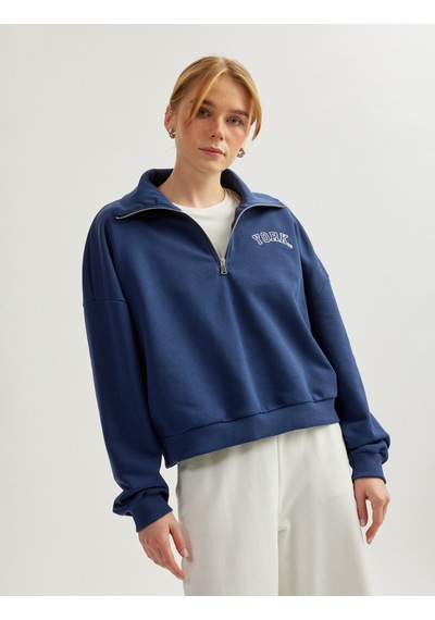 Koton Üç İplik Uzun Kollu Dik Yaka Yarım Fermuarlı Sweatshirt Lacivert 5sak10175ek Lacivert Koton Üç İplik Uzun Kollu Dik Yaka Yarım Fermuarlı Sweatshirt Lacivert 5sak10175ek Lacivert