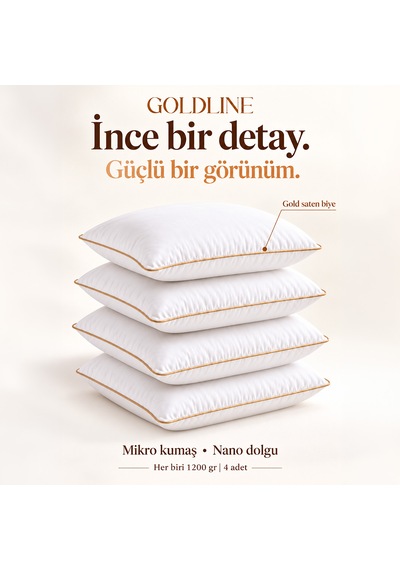 4'lü Gold Line Nano Jel Yastık 1200 Gr Beyaz-  Gold