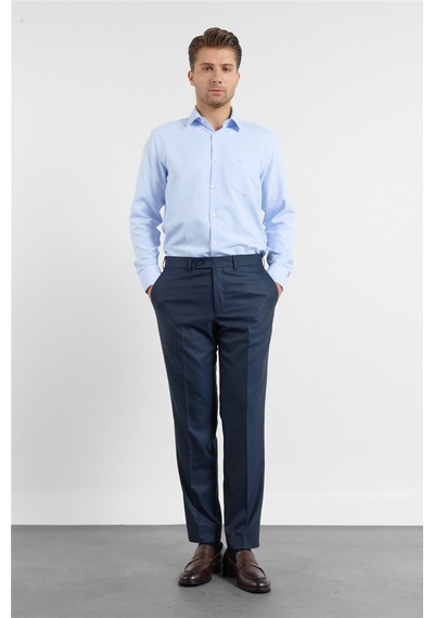 İmza Lacivert Yan Cep Açık Paça Bez Ayağı Comfort Fit Esnek Pantolon 1003255127 Koyu Lacivert
