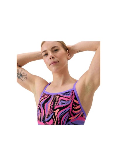 Speedo Fl Printed Turnback Kadın Yüzücü Mayosu Çok Renkli