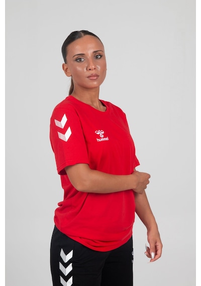 Hummel Armin Pamuklu Bisiklet Yaka Tişört Kırmızı