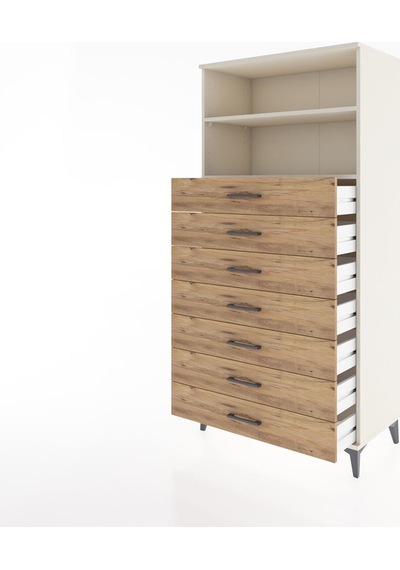 Hyperion Dolap 2 Raflı 7 Çekmeceli 88x44x182 Aytaşı-çam Aytaşı