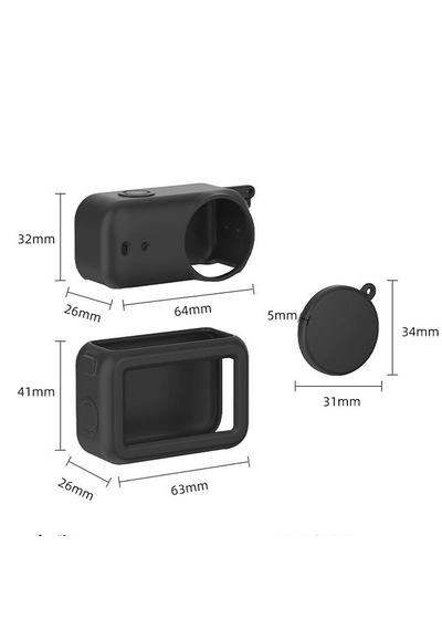 Teknoroket Djı Osmo Nano Silikon Kılıf Seti Kamera + Ekran Koruma + Lens Kapağı Siyah