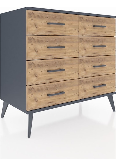 Hyperion Şifonyer 8 Çekmeceli 88x44x80 Antrasit-antrasit/çam Antrasit/çam Hyperion Şifonyer 8 Çekmeceli 88x44x80 Antrasit-antrasit/çam Antrasit/çam