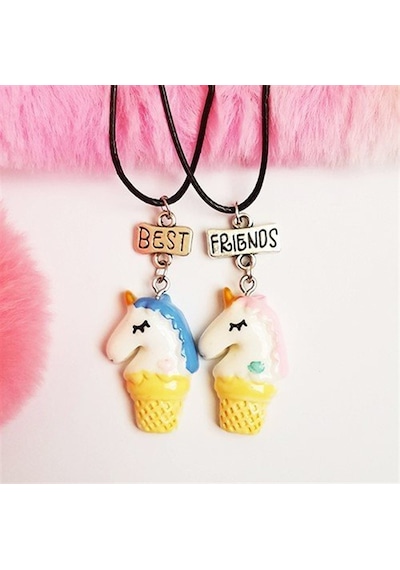 Çılgıntrend Unicorn Best Friend Kolye Gümüş