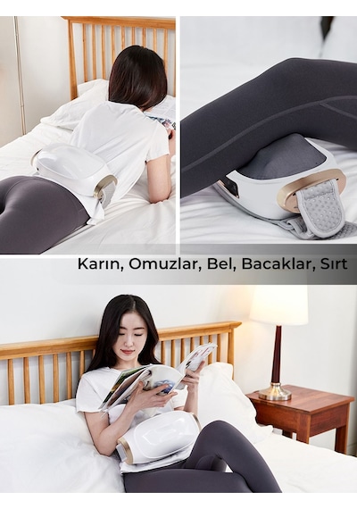 Masaj Kemeri Şarjlı Isıtmalı Çok Fonksiyonlu, Karın, Bel, Bacaklar Beyaz