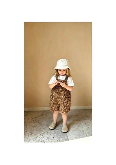 Poala Kids Leopar Desenli Salopet