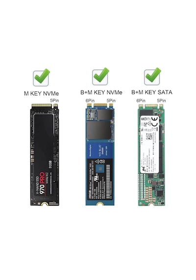 6085 Usb Type C M.2 Ssd Pcie Kutusu 5in1 Hub Nvme Sata Ngff Sd Kart Okuyucu Hard Disk Okuma