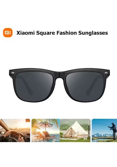 Xiaomi Mijia Square Polarize 14 Katmanlı Oar Kaplama Güneş Gözlüğü Hd Nylon Lens Siyah Çerçeve