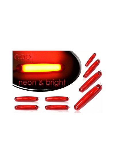 Ahmet Otomotiv 8 Adet Neon Parmak Led Lamba Kırmızı 12 V 24 V