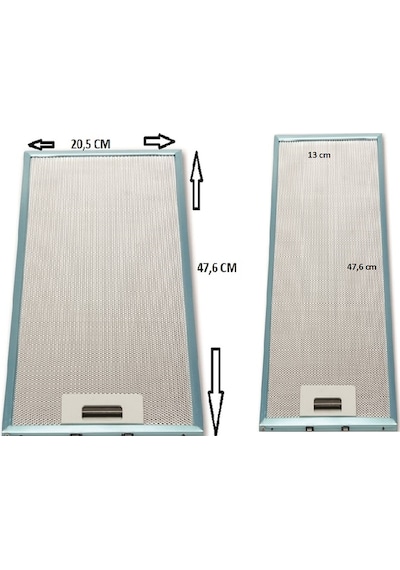 Esty Uyumlu 20,5*47,6 Cm / 13 * 47,6 Sürgülü Aspiratör Filtre Seti - 342872567