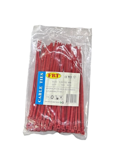 Mey İthalat Frt Kırmızı 3,6x150 Kablo Bağı