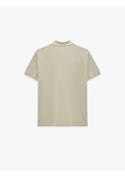 Koton Kısa Kollu Pamuklu Pike Kumaş Düğmeli Polo Yaka Slim Fit Tişört Haki 6sam10294mk