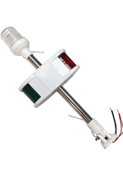 Tekne Bayrak Direği. 50cm. Bayrak Direği Seyir Feneri Kombine Set