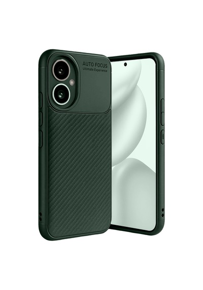 Honor 400 Uyumlu Kılıf Auto Focus Karbon Kapak - Koyu Yeşil