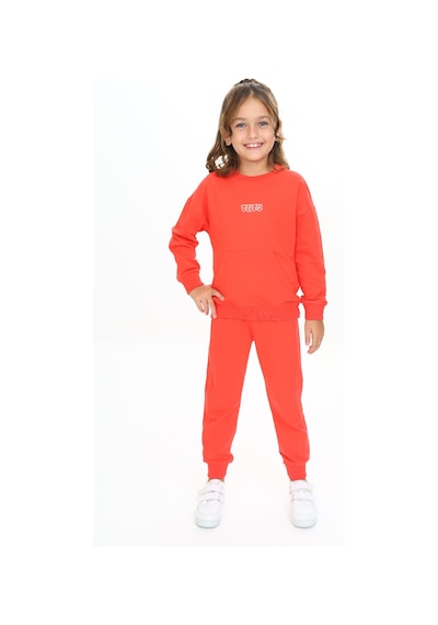 Toontoy Kids Toontoy Kız Çocuk Kanguru Cepli Tnty Nakışlı Eşofman Takım Nar Çiçeği