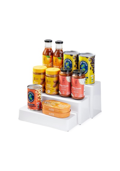1 Kutu Düzenleyici Shelfsteps Düzenleyici, Plastik, Beyaz Çok Renkli