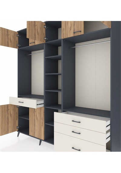 Hyperion Dolap 11 Raflı 4 Çekmeceli 2 Askılı 220x44x243 Antrasit-çam/aytaşı Atlas Çam/aytası Hyperion Dolap 11 Raflı 4 Çekmeceli 2 Askılı 220x44x243 Antrasit-çam/aytaşı Atlas Çam/aytası
