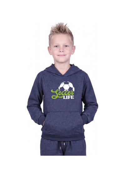Panios Kids 3'lü Kanguru Cepli Kapüşon Detaylı Baskılı Erkek Çocuk 3 Parça Sweatshirt Antrasit - Lacivert - Siyah