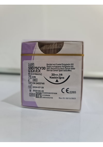 Trusynth Emilebilir Keskin Cerrahi İplik 0 3,5 Metric 30mm 3/8