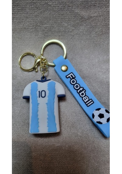 Messi Forma Silikon Anahtarlık Büyük Boy Altın