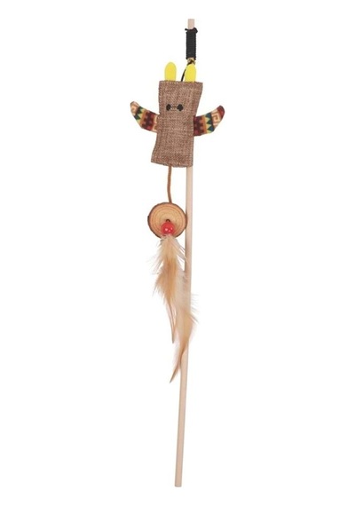 M-pets Charmy Bunny Catnipli Kedi Oyuncağı Olta Brown