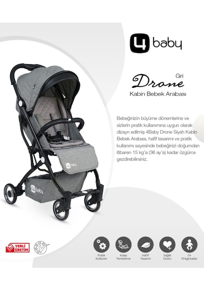 4 Baby AB-381 Drone Kabin Tipi Bebek Arabası