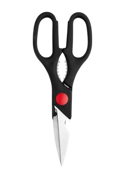 Çok Amaçlı Mutfak Makası, Paslanmaz Çelik Bıçak, Ergonomik Tasarım, Siyah