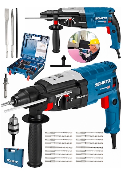 Schatz Profesyonel 850w Metal Şanzıman 2-28mm Kırıcı Delici Hilti Elektrikli Darbeli Matkap + 20 Uç