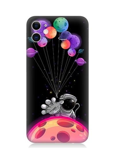 Apple Uyumlu iPhone 11 Silikon Kılıf Astranot Ve Uçan Balonlar