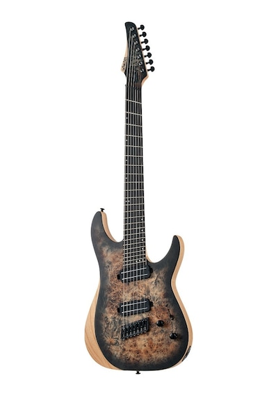 Schecter Reaper-7 Multiscale 7 Telli Elektro Gitar (Charcoalburst)