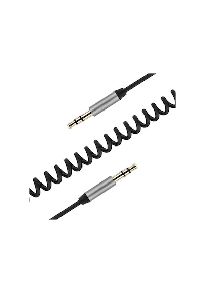 Griffin Spiral Araç Ses Aktarım Kablosu Aux Kablo 2/3Mm-Siyah