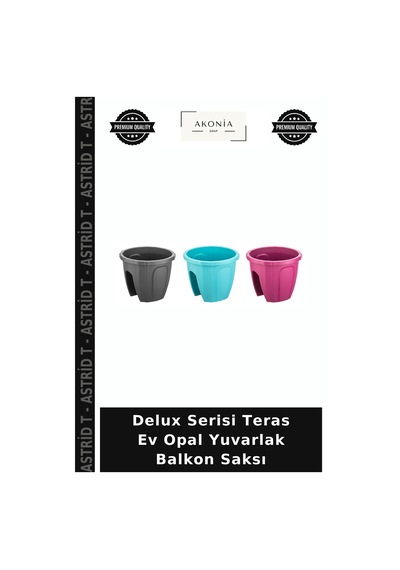 Delux Serisi Teras Ev Opal Yuvarlak Balkon Saksı