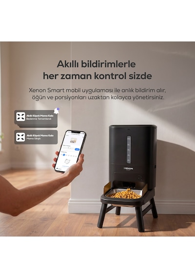 Xenon Smart Köpek Mama Kabı Akıllı, 15l, Mobil Kontrol, Büyük Taneli Mama Uyumlu, Yükseklik Ayarlı X8630