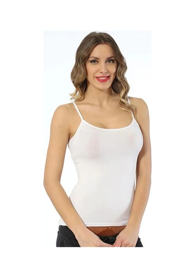 Kadın Bambu İp Askılı Atlet 9137 Beyaz