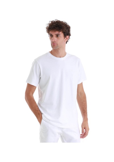 Hatemoğlu Beyaz Regular Fit Düz Pamuklu Bisiklet Yaka Triko Tişört 35102024c015 001 Beyaz