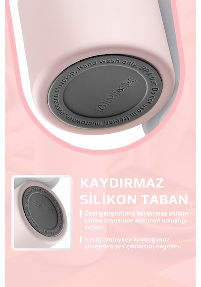 Neoflam Fika Rento Sızdırmaz Vidalı Kapaklı Geniş Ağızlıklı Kolay Taşınabilir Çelik Termos 600 Ml Pembe