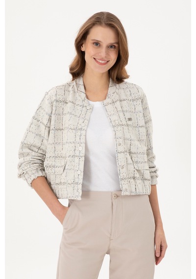 U.S. Polo Assn. Kadın Krem Bomber Ceket 50292427-VR071