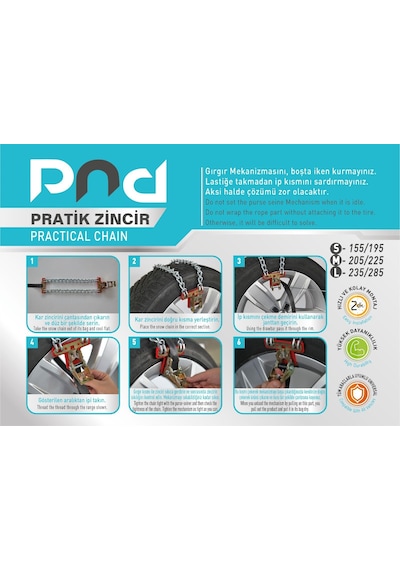 Sermatik patinaj kar zinciri pratik 205 / 225 M beden