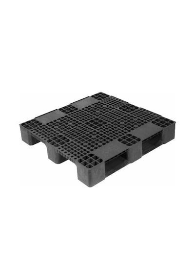 Plastik Palet Üzeri Delikli Siyah 100X120X15 Cm 11 Kg