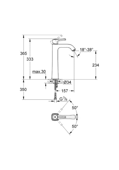 Grohe Grandera Çanak Lavabo Bataryası Krom 23313000