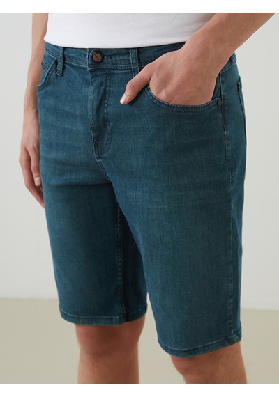Lcw Jeans Yeşil Slim Fit Erkek Jean Şort