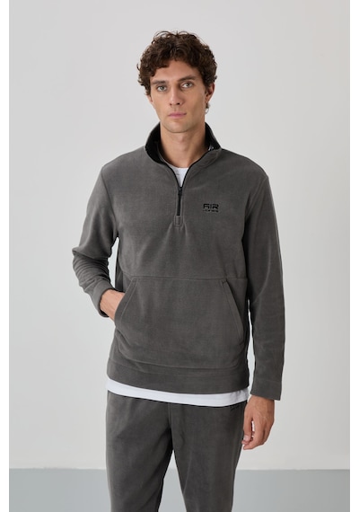 Tommy Life Carol Koyu Gri Polar Erkek Eşofman Takım - 85226 Koyu Gri