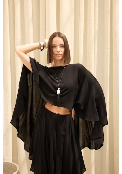 Mai Collection Marina Etek Detaylı Siyah Pantolon Takım