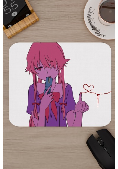 Mirai Nikki Anime V5 - 22x18 Gaming Kauçuk Kaymaz Taban Mouse Pad Fare Altlığı