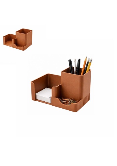 Özel Üretim 3 Bölmeli Notluk Ataşlık Kalemlik Vb. Masa Seti Ebat: 14,6 Cm X 8,4 Cm X 9,9 Cm Bakır
