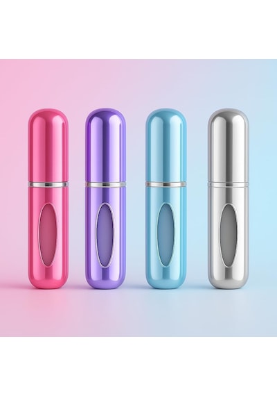 Lexroo 5ml Metal Taşınabilir Parfüm Şişesi, Doldurulabilir Seyahat Parfüm Atomizeri