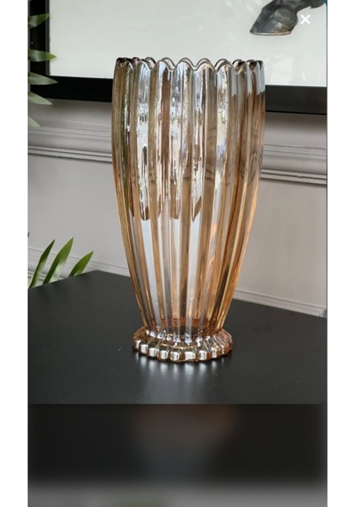 Elta Collection 28 Cm Gold Cam Dekoratif Vazo Modern, Şık, Lüks Çiçek Ve Salon Vazosu Gold
