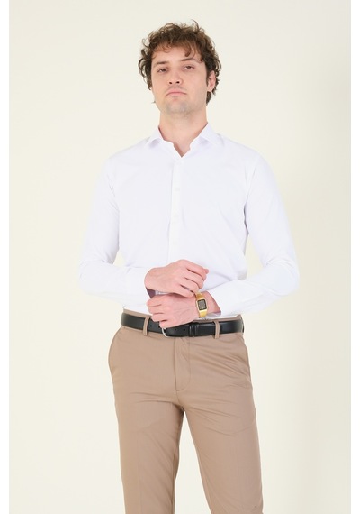 Giyim Dünyası Erkek Slim Fit Gömlek Beyaz 001